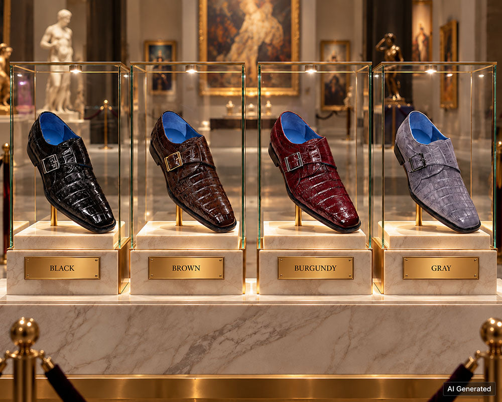 Belvedere Buckle Crocodile Shoes 'Toro'