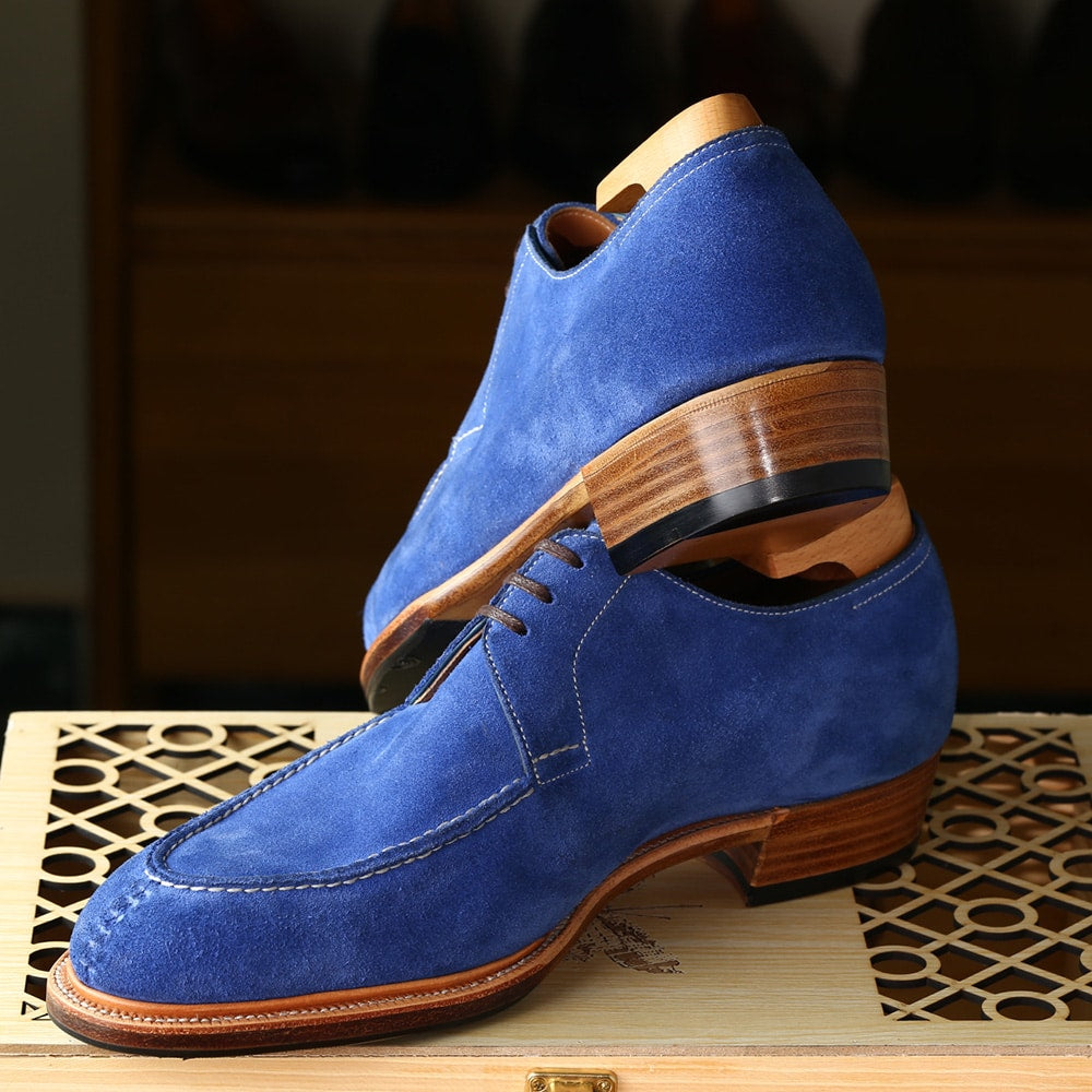 3 eyelets split toe derby in limoges suede