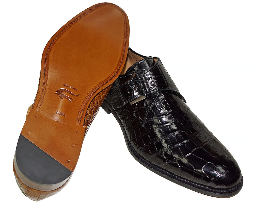Mezlan Platinum Buckle Shoes 'Strada'