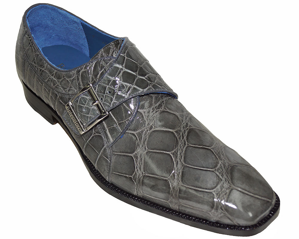 Belvedere Buckle Alligator Shoes 'Alessio’