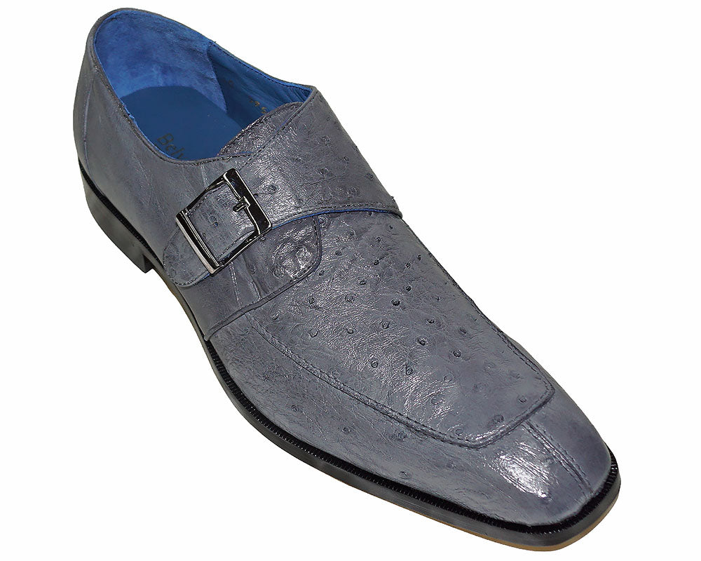 Belvedere Buckle Ostrich Shoes 'Josh'