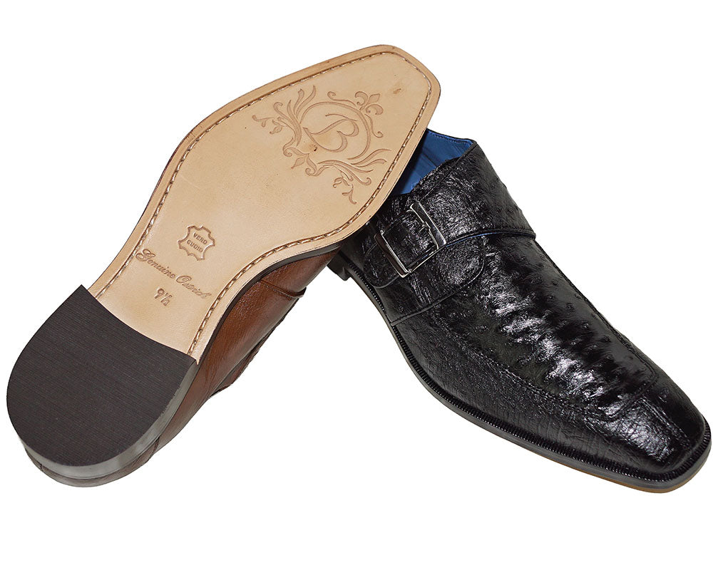 Belvedere Buckle Ostrich Shoes 'Josh'