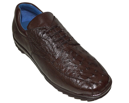 Belvedere Lace-Up Ostrich Sneaker 'Remo'