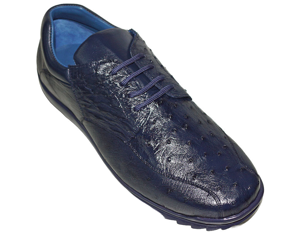 Belvedere Lace-Up Ostrich Sneaker 'Remo'