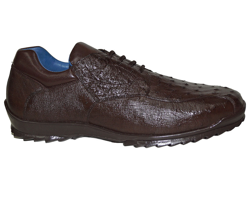 Belvedere Lace-Up Ostrich Sneaker 'Remo'