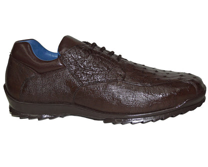 Belvedere Lace-Up Ostrich Sneaker 'Remo'