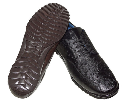 Belvedere Lace-Up Ostrich Sneaker 'Remo'