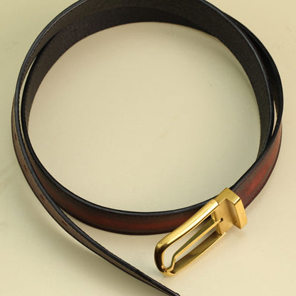 Burgundy Smooth Calf Leather Belt