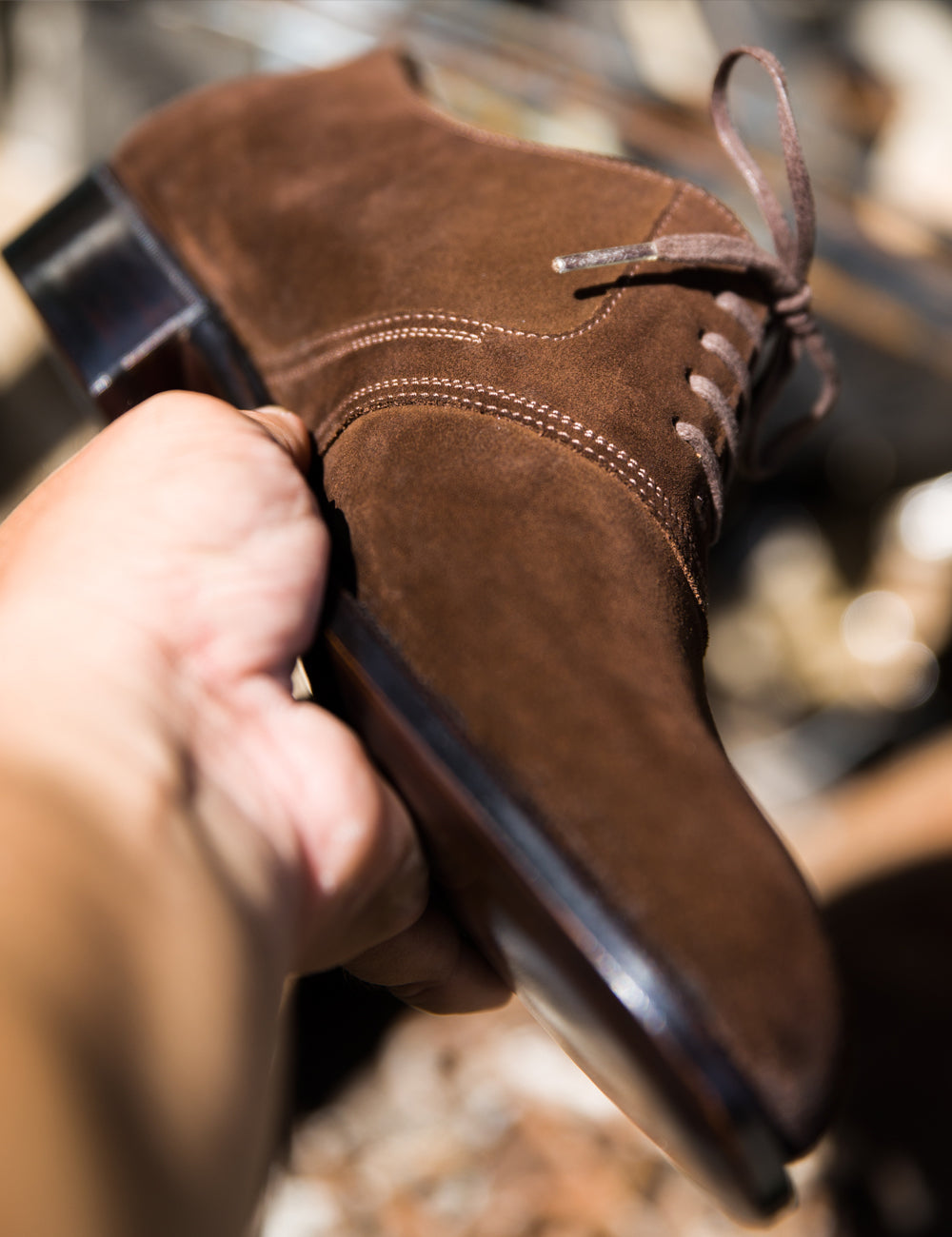 Dark Brown Suede Saddle