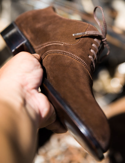 Dark Brown Suede Saddle