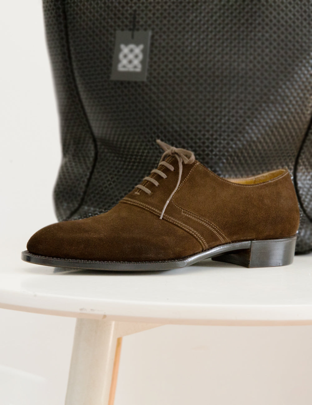 Dark Brown Suede Saddle