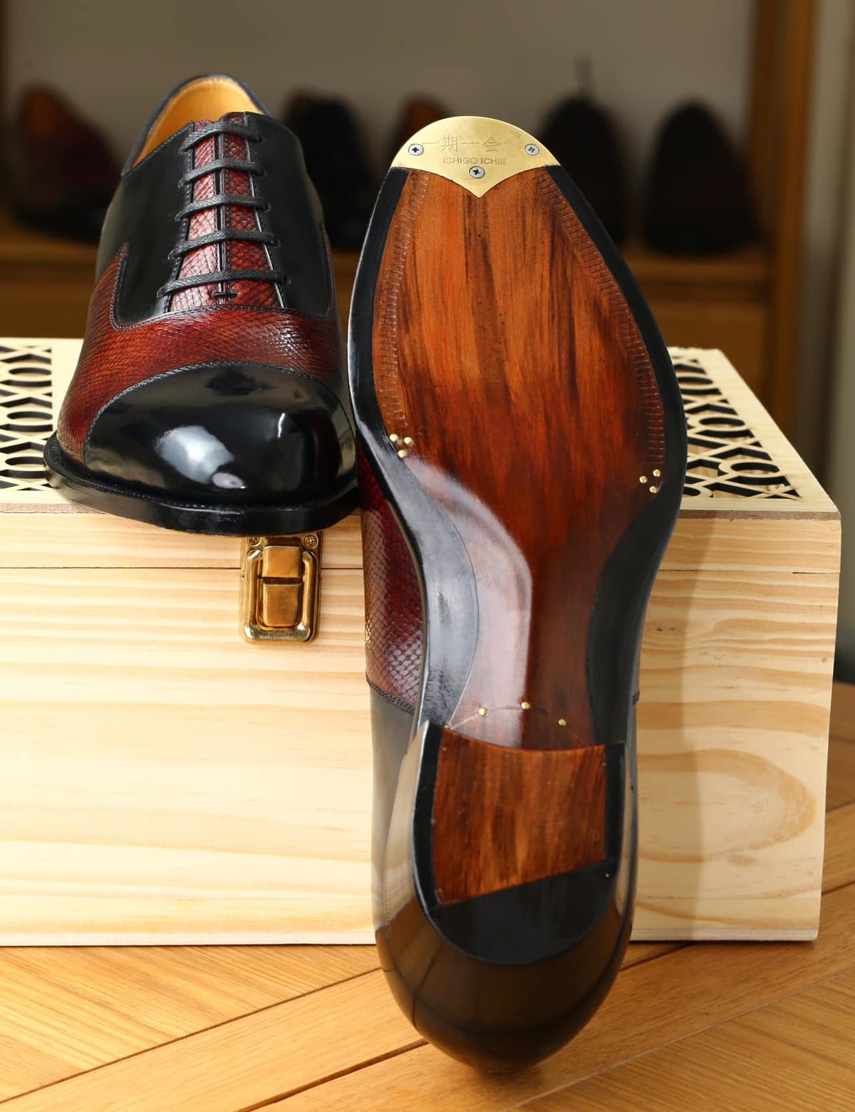 Arnold BB – Burgundy Hatch Grain & Black Calf Oxford
