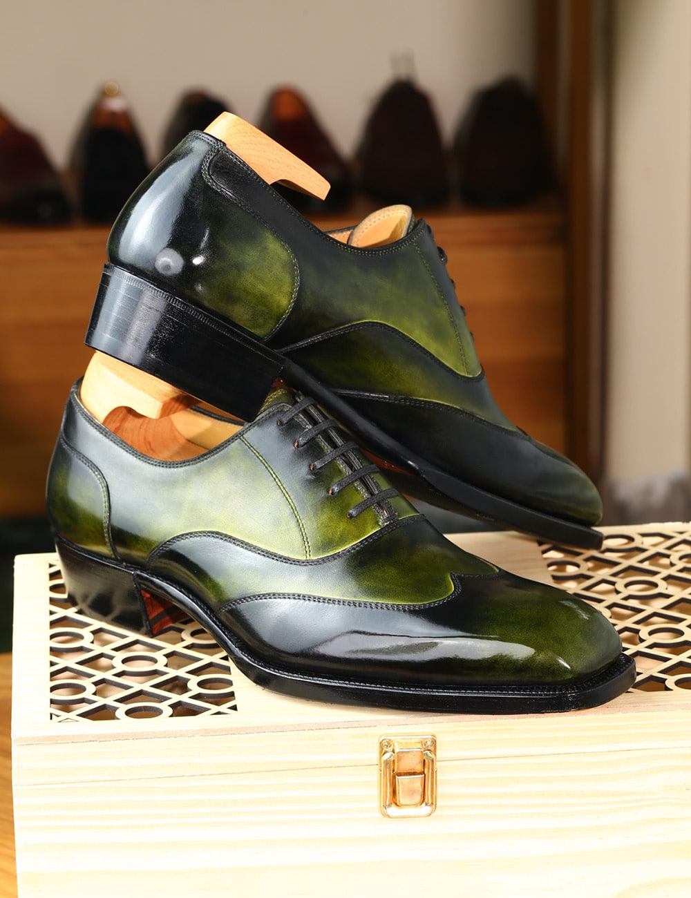 Michael – Olive Austerity Wingtip Oxford