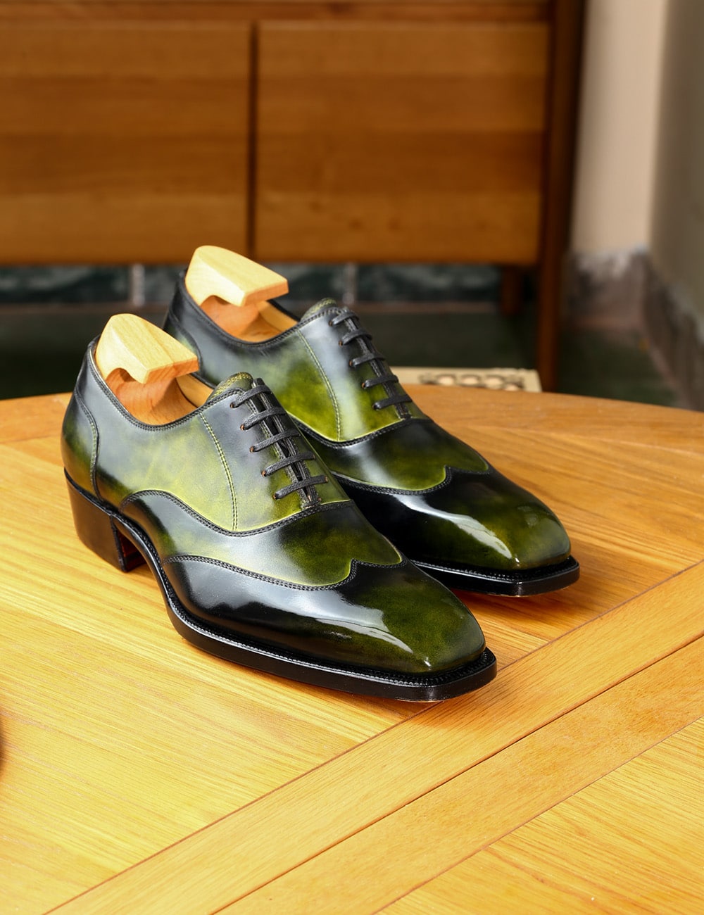 Michael – Olive Austerity Wingtip Oxford