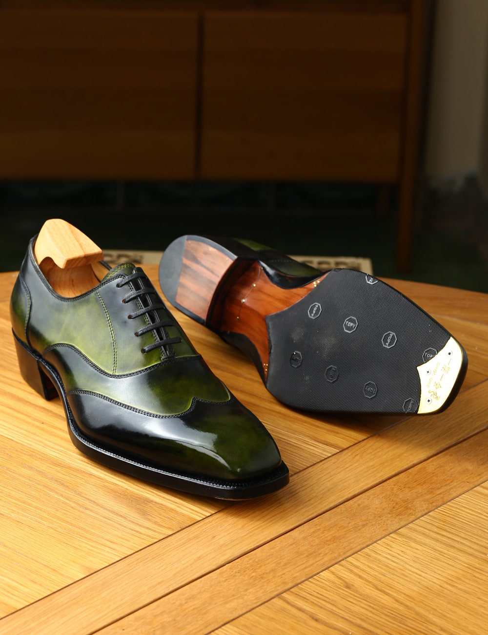 Michael – Olive Austerity Wingtip Oxford