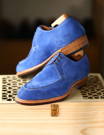 3 eyelets split toe derby in limoges suede