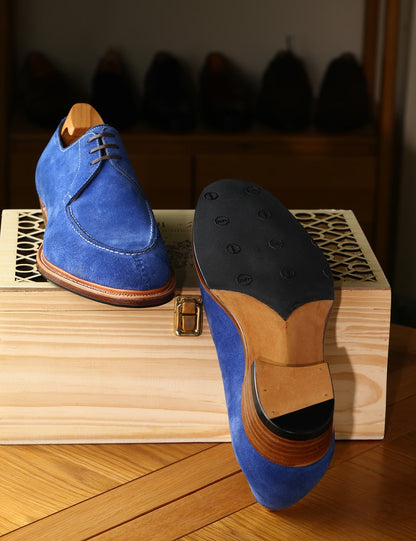 3 eyelets split toe derby in limoges suede