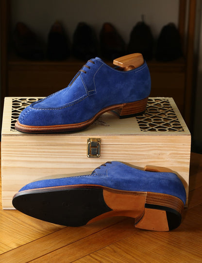 3 eyelets split toe derby in limoges suede