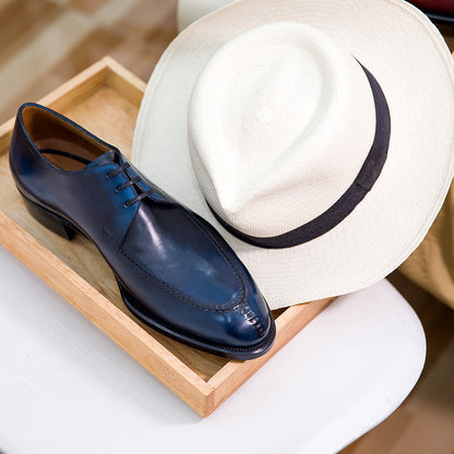 Navy 3 eyelets split toe derby