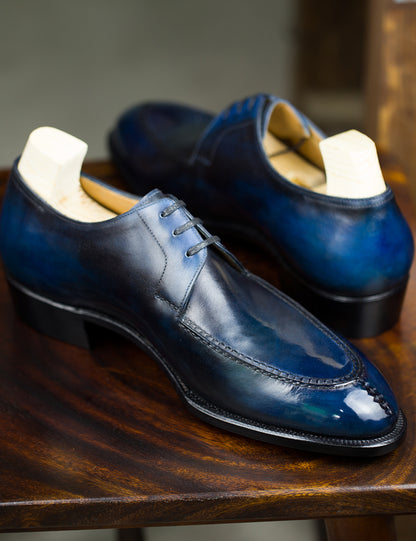 Navy 3 eyelets split toe derby