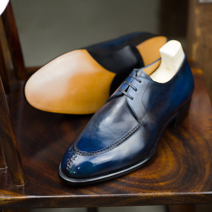 Navy 3 eyelets split toe derby