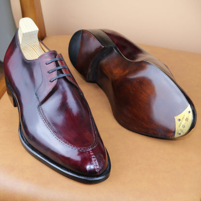 Burgundy 3 eyelets split toe derby