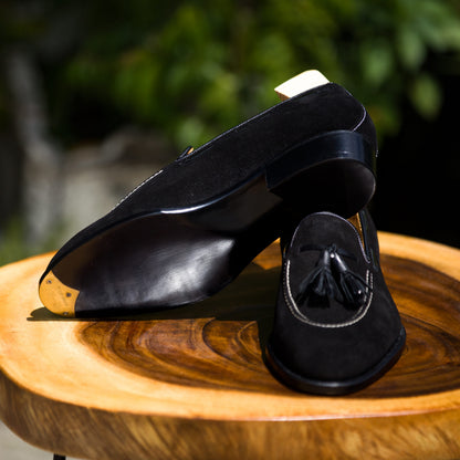 Black Suede Tassel Loafer