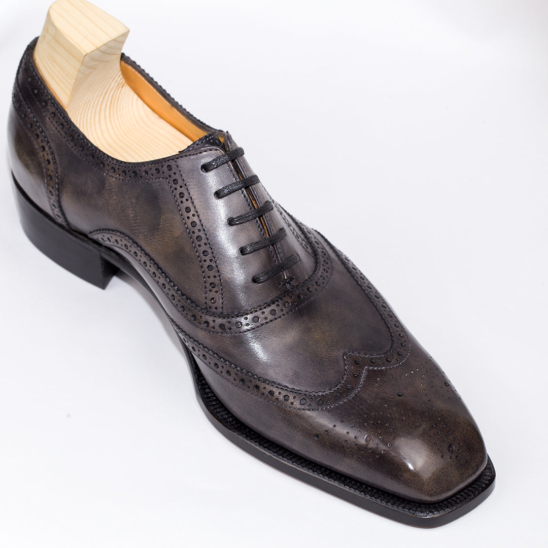 Handwelted Museum Grey Wingtip Oxford