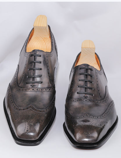 Handwelted Museum Grey Wingtip Oxford