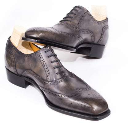 Handwelted Museum Grey Wingtip Oxford
