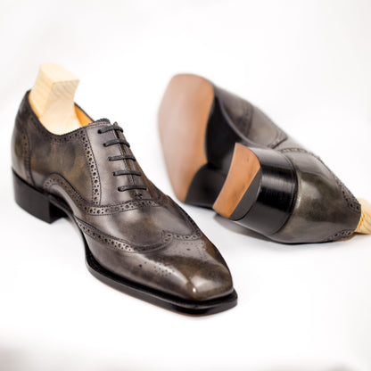 Handwelted Museum Grey Wingtip Oxford