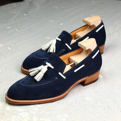 Navy Suede Tassel Loafer