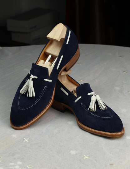Navy Suede Tassel Loafer