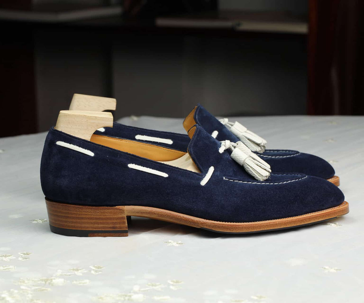 Navy Suede Tassel Loafer