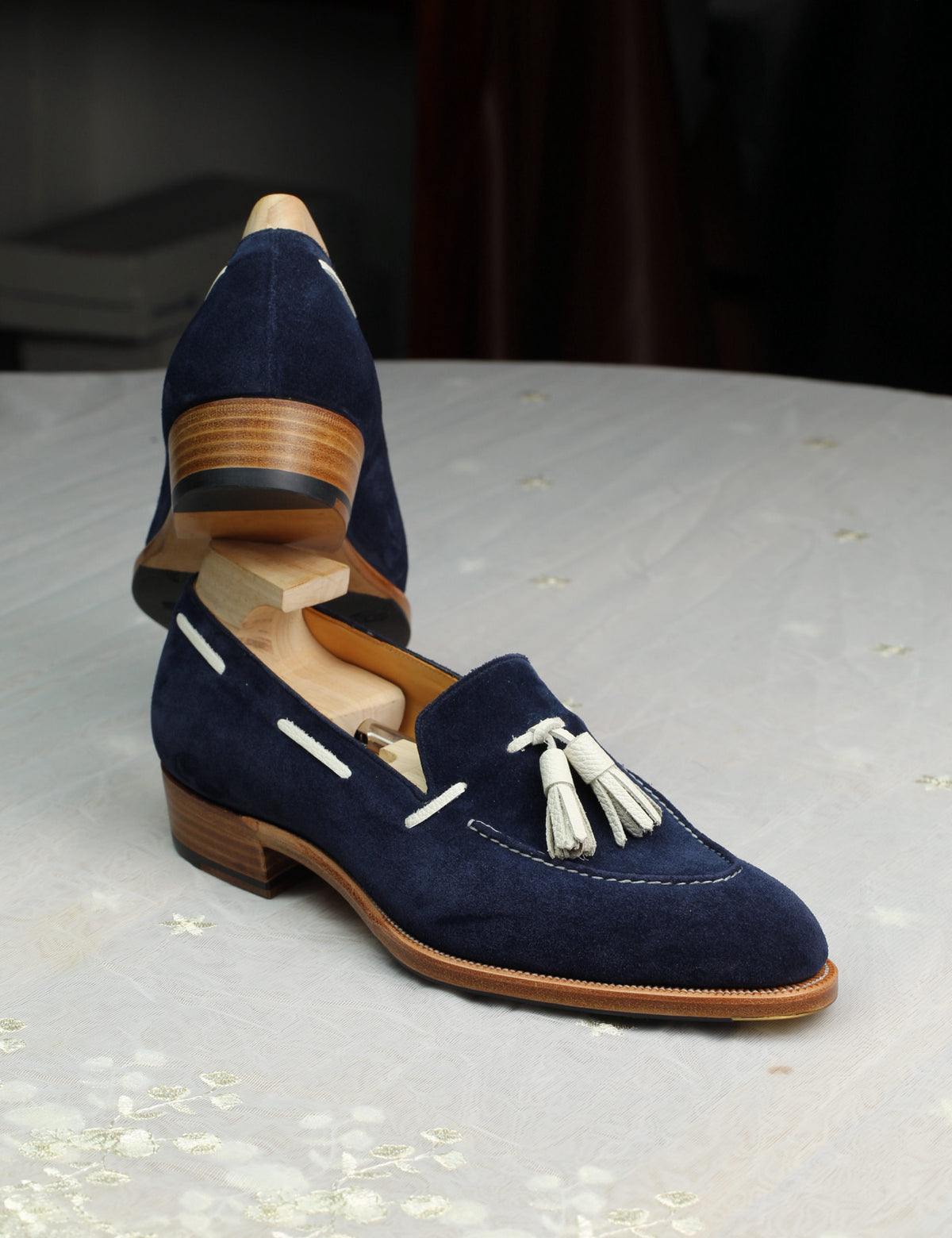 Navy Suede Tassel Loafer