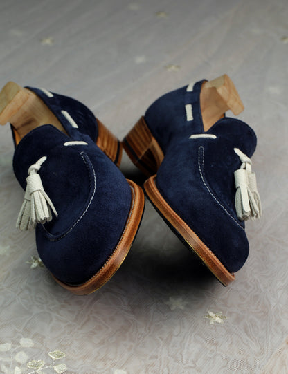 Navy Suede Tassel Loafer