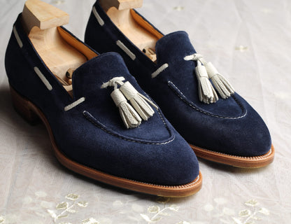 Navy Suede Tassel Loafer