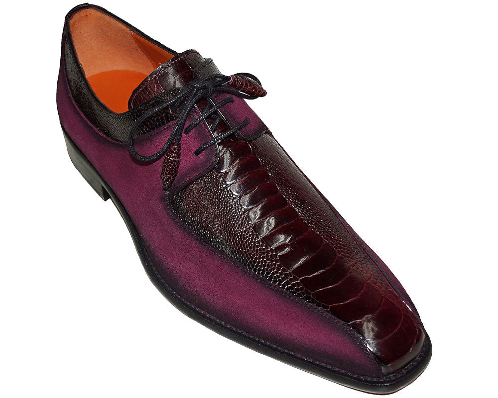 Mezlan Ostrich Leg/Suede Shoes # 50037