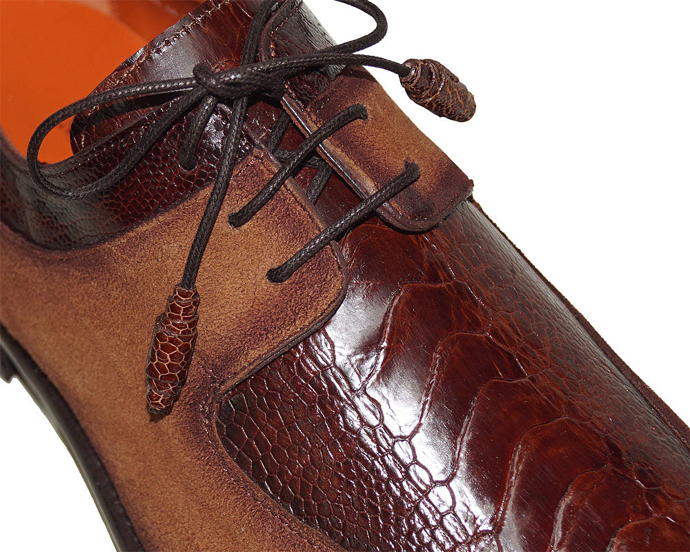 Mezlan Ostrich Leg/Suede Shoes # 50037