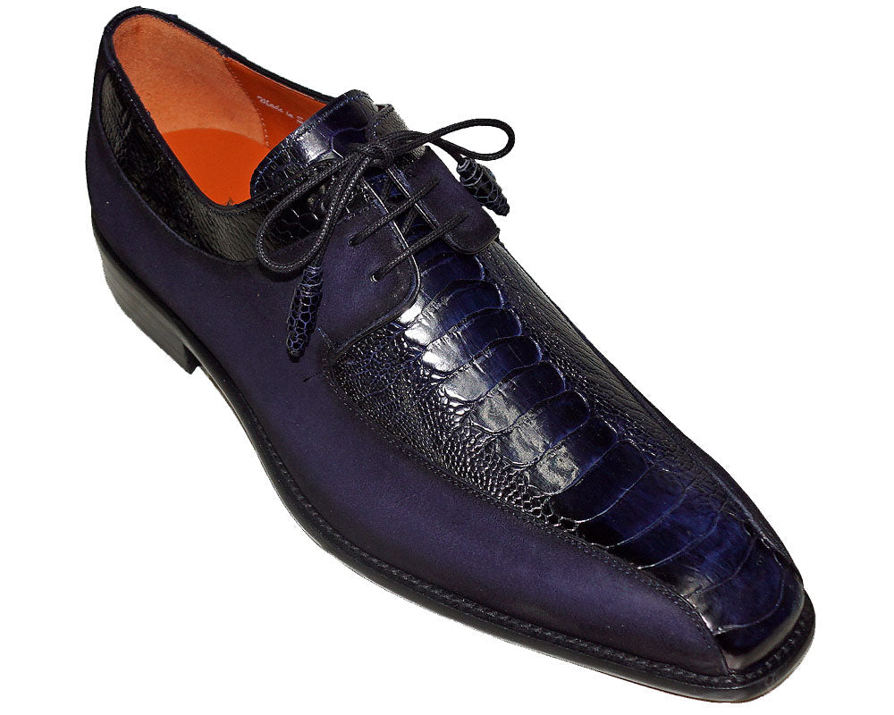 Mezlan Ostrich Leg/Suede Shoes # 50037