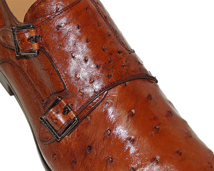 Mezlan Double-Buckle Ostrich Shoes # 50348