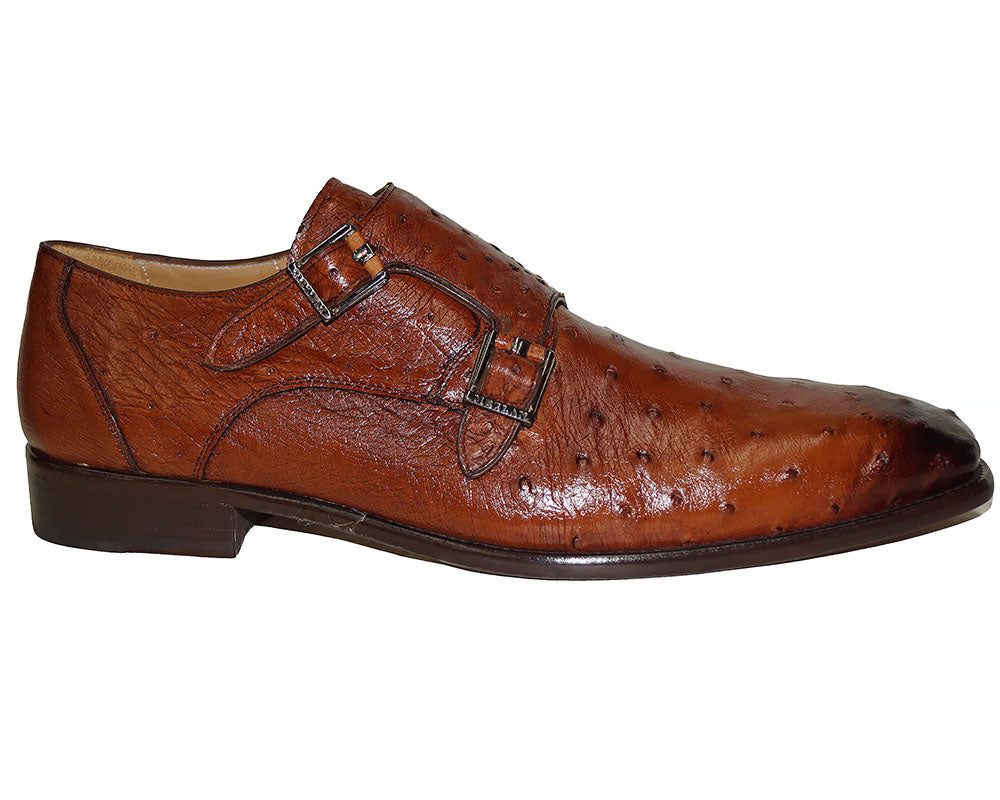 Mezlan Double-Buckle Ostrich Shoes # 50348