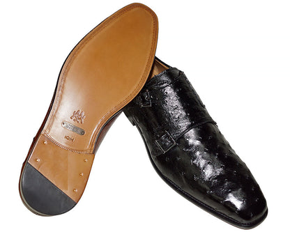 Mezlan Double-Buckle Ostrich Shoes # 50348
