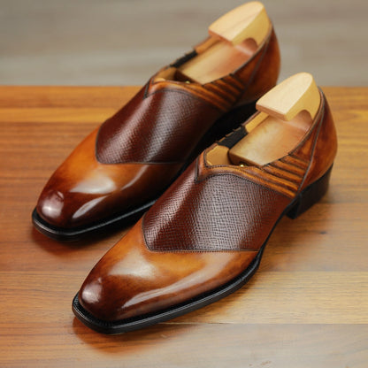 Swan Lazyman – Bespoke Hand-Dyed Cognac Italian Calf Shoe