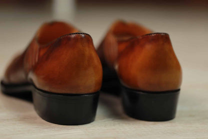 Swan Lazyman – Bespoke Hand-Dyed Cognac Italian Calf Shoe