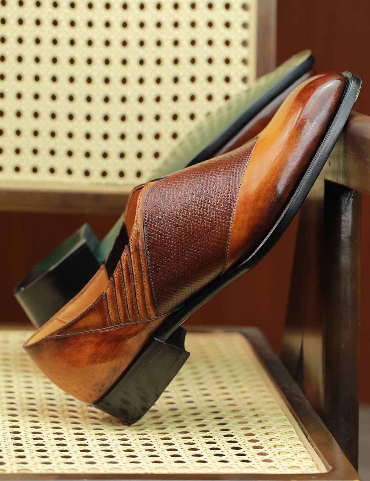 Swan Lazyman – Bespoke Hand-Dyed Cognac Italian Calf Shoe