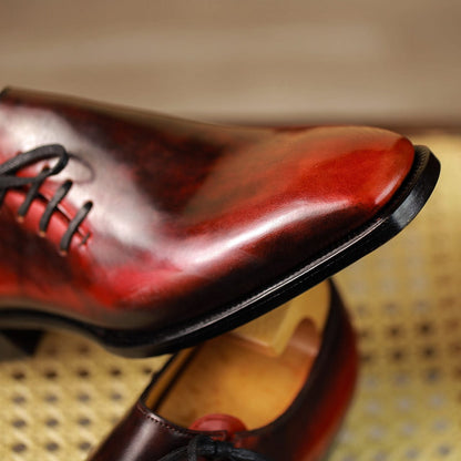 The Ember – Wholecut Side-Lacing Oxford in French Calf