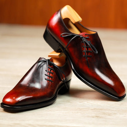 The Ember – Wholecut Side-Lacing Oxford in French Calf