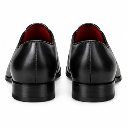 Black Wholecut Oxford Dress Shoe | Red Sole | Pellevista