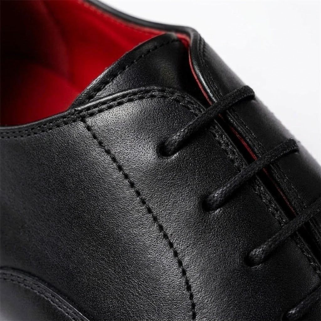Black Wholecut Oxford Dress Shoe | Red Sole | Pellevista